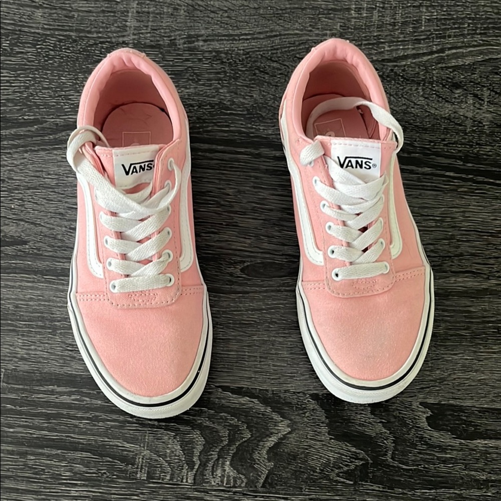 Kids Vans Pink Canvas Sneakers with White Accents. Size 3
